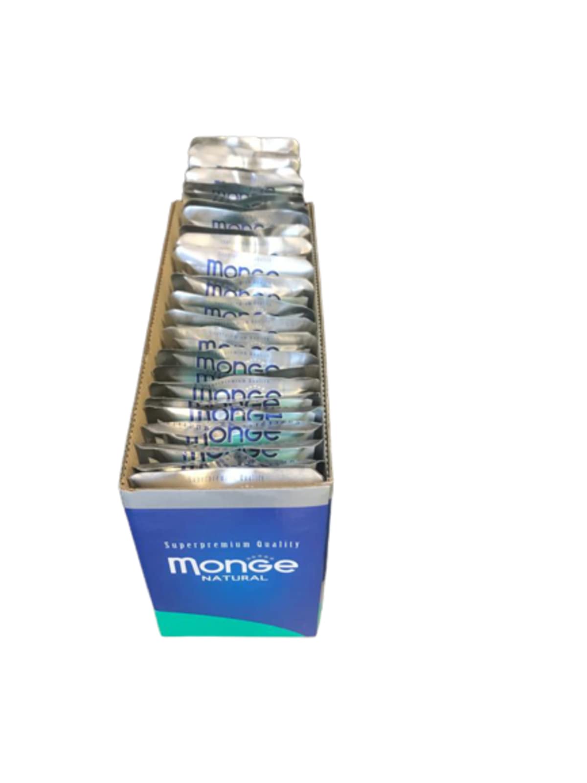 Monge Natural Supremium quality Mokre jedzenie dla dorosłych kotów smak tuńczyka z kaczką gotowaną na parze. Opakowanie 24 saszetek (1 saszetka = 80 gr.) Bez barwników i konserwantów