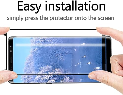 Image of STP FEEL Advanced Black Border Tempered Glass Protector For Samsung Galaxy Note 8 / Note 9 | half Glue Edge to Edge Full Glue Screen Protector Guard Protector, Pack of 1