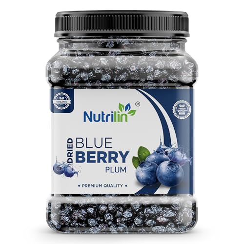 Image of Nutrilin Dried Blueberry Plum 250g | Sweet & Chewy Premium Dried Blueberry Plum | Rich in Antioxidants | Healthy Snacking | Jar Pack for Freshness