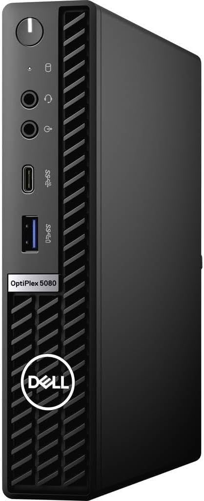 Dell Optiplex 5080 Mini Ordinateur de Bureau, Intel Core i5-10500T, 8 Go de RAM, SSD de 256 Go, Bluetooth, Wi-FI, Clavier QWERTY Américain, Windows 11 Pro (Reconditionné)
