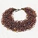 Handmade Brown chameleon necklace with gemstone Multi Strand beaded necklace 18 inch Costume jewelry Peacock necklace