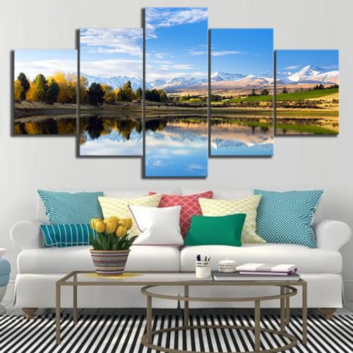 Stampe su canvas wall art 5 pezzi di paesaggio opere d'arte wall art tela pittura su tela soggiorno pittura moderna decor immagine poster home room decor senza cornice 50x25cm