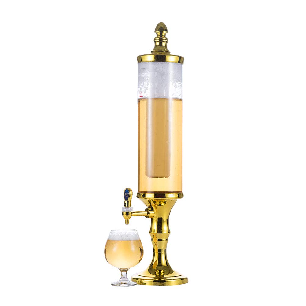Distributore d'Acqua, distributore Bevande Birra con Nucleo Ghiaccio 3 Litri con luci a LED, Perfetto Feste e giornate Gioco, Accessori Bar a casa, Semplice Pulire