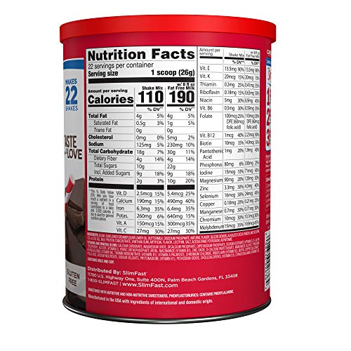 SlimFast Original Chocolate Shake Mix - Image 3