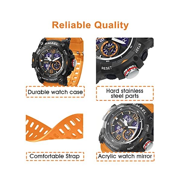 Mens Digital Watch, Sport Watches for Men Outdoor Military Digital Analog Stopwatch Waterproof Multifunctional Wrist Watch - Image 7