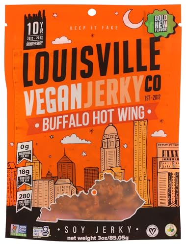 LOUISVILLE VEGAN JERKY Buffalo Dill Jerky, 3 OZ