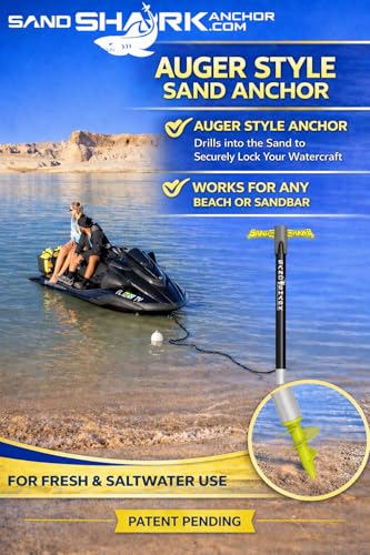 Image of SandShark Supersport 3.0 Shallow Water Anchor - Great Jet Ski, PWC, Pontoon Boat Accessory - Adjusts 29 inch-48 inch w /Case