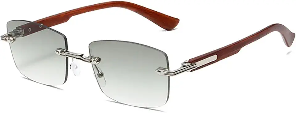 Óculos de Sol UV400 com Proteção Rotativa | Feminino, Sem Aro, Lentes Transparentes Degradê Oceano, para Esportes ao Ar