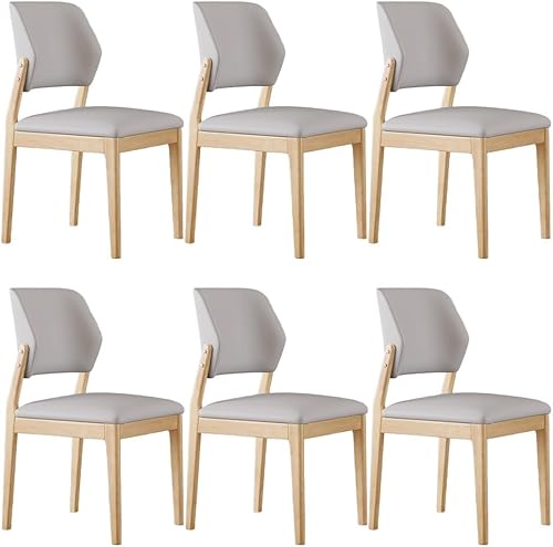 Miniatura 47 de YVYKFZD Juego de sillas de comedor de madera, silla de comedor de cuero, sillas de cocina tapizadas con respaldo curvo, silla de sala de estar sin