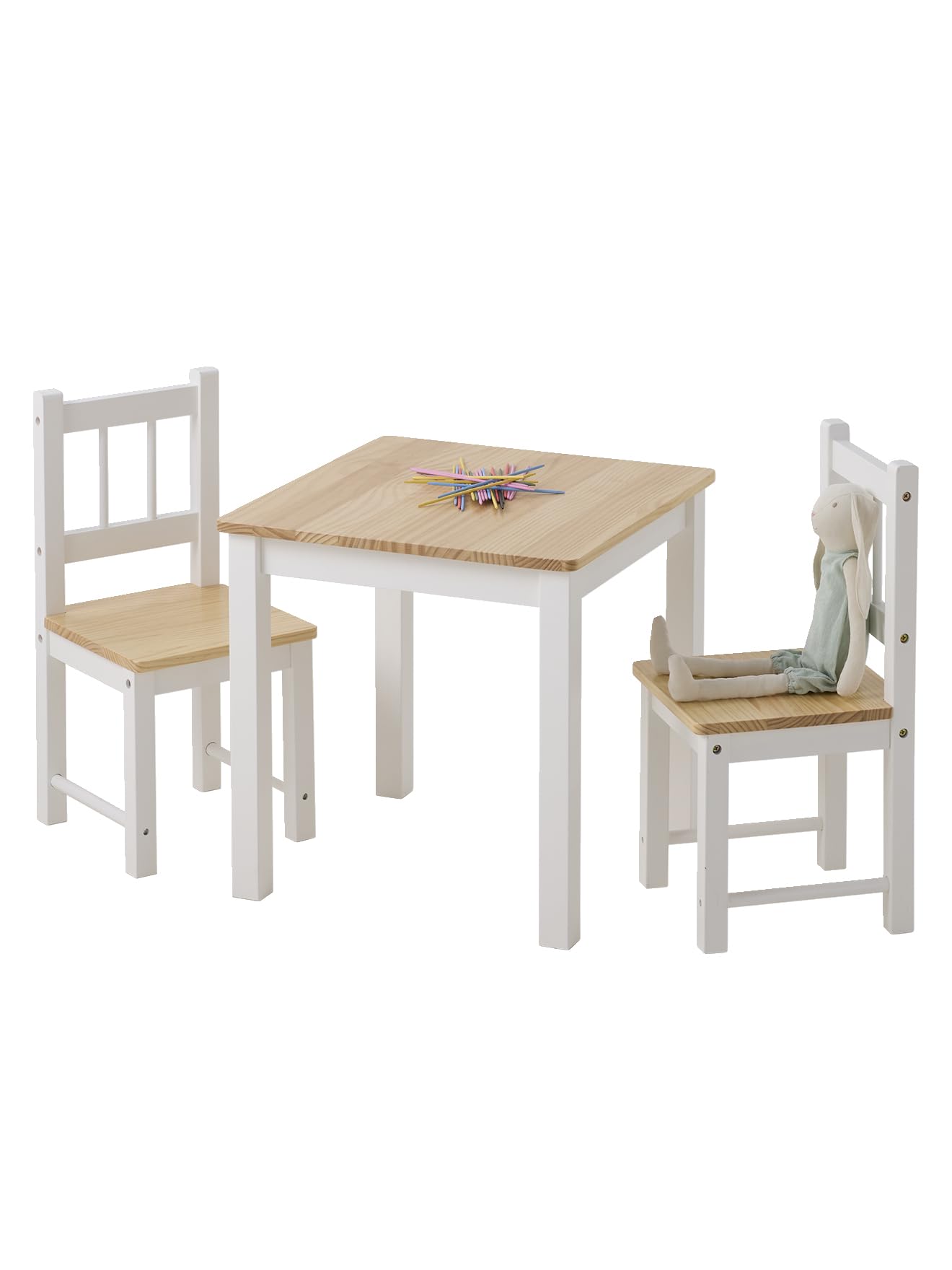 VERTBAUDET Ensemble Table + 2 chaises en Bois Blanc TU