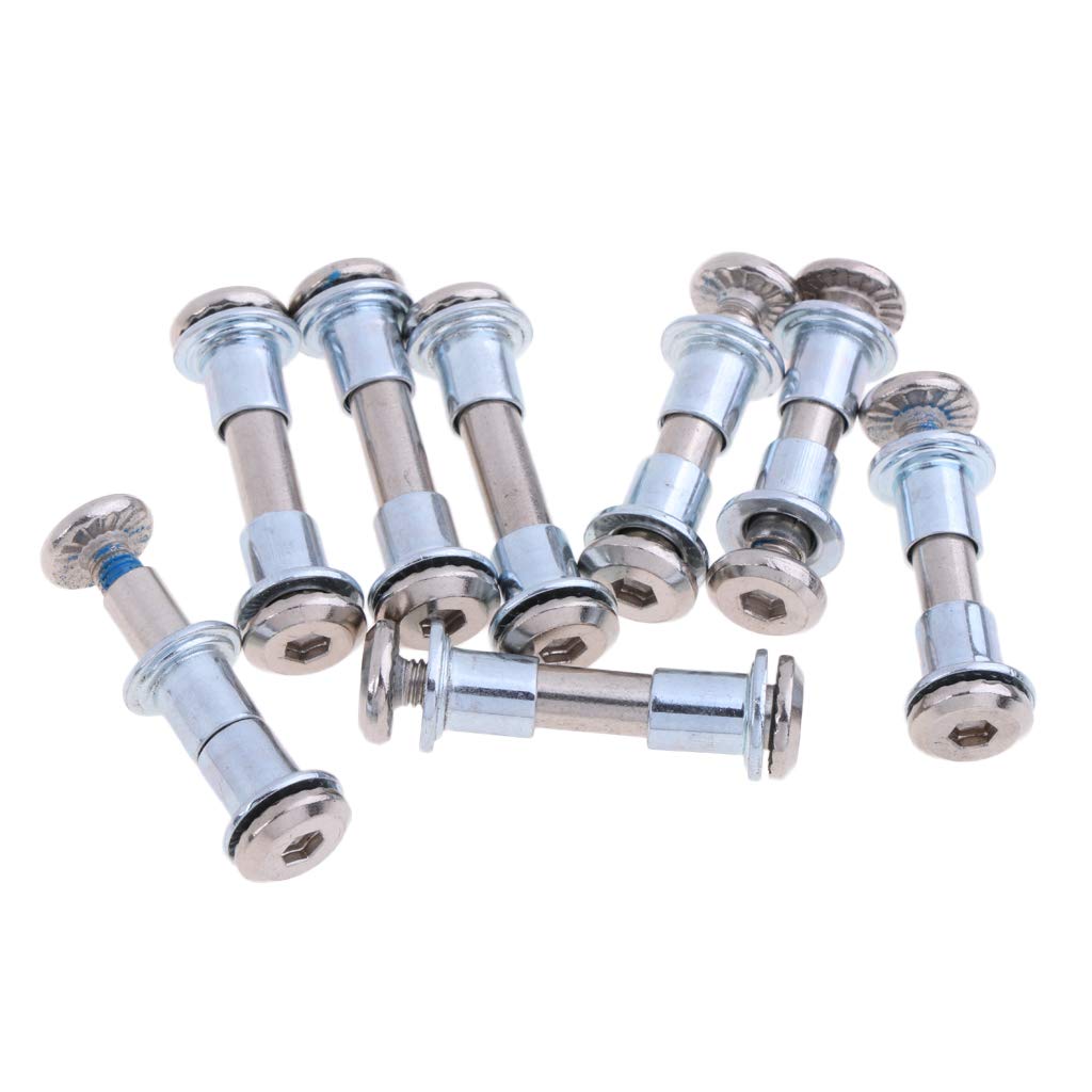 DTYGUIXE 12PCS Vis de Roue de Patinage Vis de Patin en Ligne en Fer Boulon de Roue de Patin à Roues Vis de Remplacement de Patinage 31MM avec 2 Clé Hexagonale Intérieure pour Roue de Patinage
