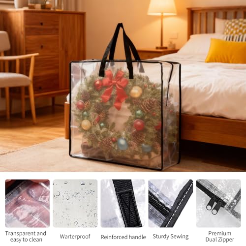 Garvee Christmas Wreath Storage Container, 8 Pack Moving Bags with Zipper - image 3