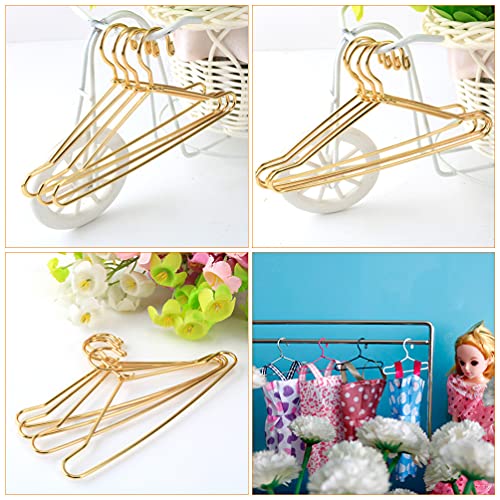 TOYANDONA 10Pcs Boneca Cabides Cabides de Boneca Roupas de Boneca Vestido Vestido De Roupa de Aço Ca