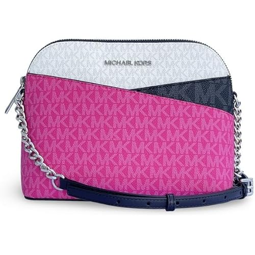 Michael Kors Jet Set Travel Medium Color-Block Signature Logo Dome Crossbody Bag