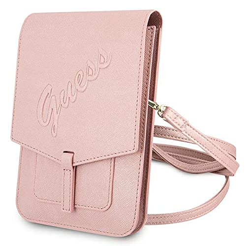 GUESSGUESS CG Mobile Pu Saffiano Script Wallet Bag Pink, Guwbrsavspi