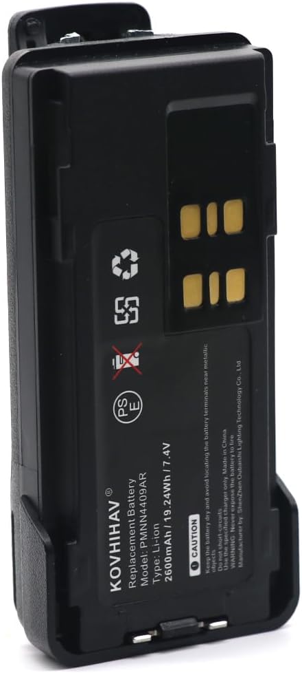 (5-Pack) PMNN4409AR Replacement for Motorola XPR7350 XPR7580 XPR7550 XPR3300 APX4000 APX1000 XPR3300 XPR3500 XPR7550 XPR7580 XPR7350 DP4400 PMNN4448 Two-Way Radio Battery