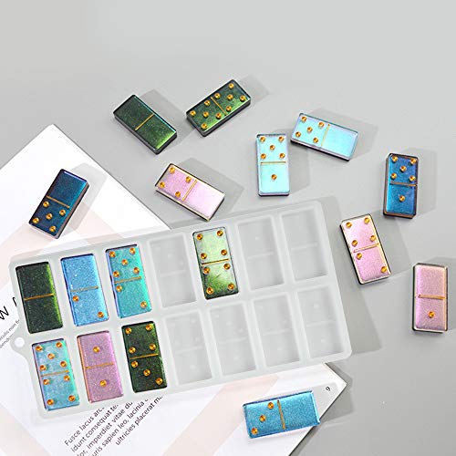Resin Mold for Domino, Double Six Dominoes Epoxy Casting Molds for Domino Game Molds, DIY Resin Craft Silicone Molds with 28 Cavities for Personalized Domino Chocolate Candy Baking Molds - Thumbnail 6