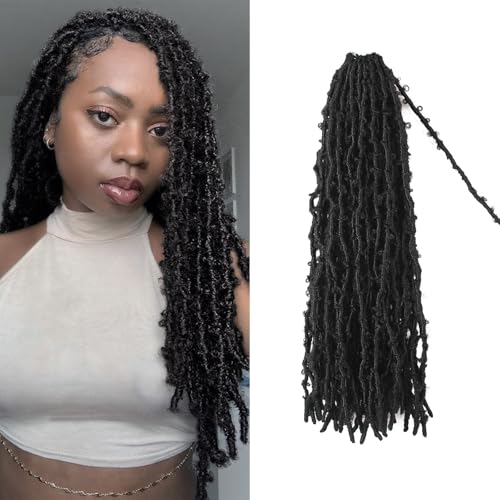 Mèches butterfly locs 18 pouces pour coiffure bohème chic en vacances et soirées d'été couleur 1B
