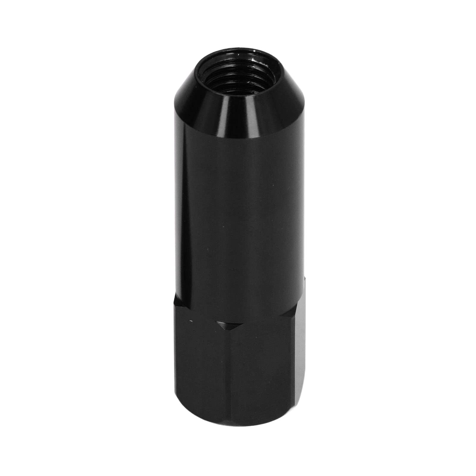 Dadi a Spillo, Dadi Universali per Cerchi da Corsa M12x1.5 da 20 Pezzi Dadi a Punta in Lega di Alluminio da 90 Mm con Accessori per Chiavi a Bussola(Nero)
