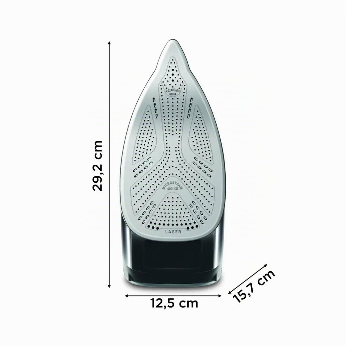 Rowenta DW8210D1 - Plancha (Plancha vapor-seco, Microsteam 400 soleplate, 2 m, 200 g/min, Negro, Rojo, 50 g/min)