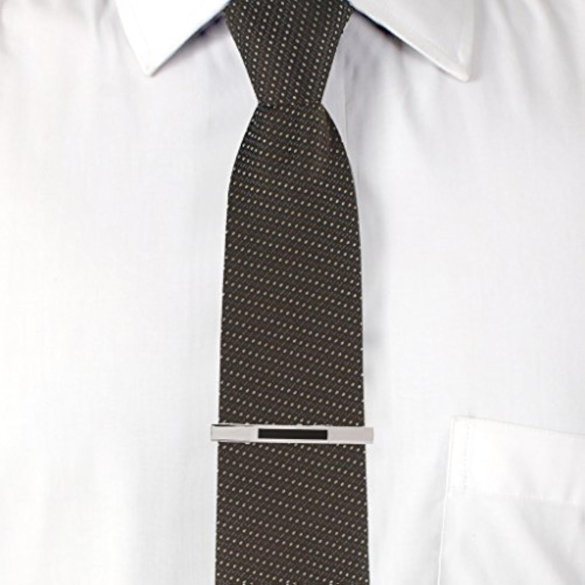 Men's Cufflinks and Tie Pin Set in Silver and Black for Corporate Events
