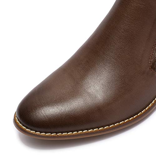 Mona flying Womens Leather Booties Ankle Boots Side Zippers Low Heel Dress Short Boots for Ladies3