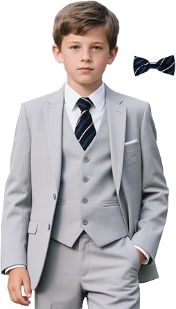 Boys Suit for Kids 6 Pieces Formal Dresswear Set Teen Boys Tuxedo Suits for Wedding Graduation
