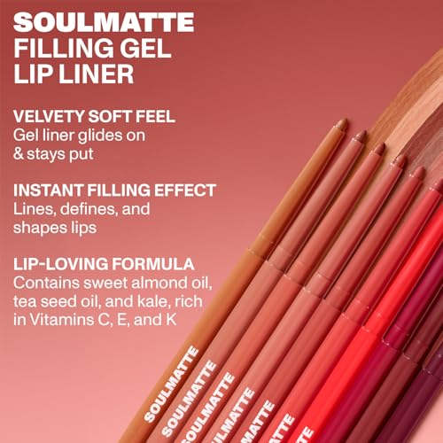 Morphe Soulmatte Filling Gel Lip Liner - Ultra Creamy Lip Liner with a Matte Formula - Defines, Contours & Reshapes Lips for a Soft Focus, Long-Lasting Finish - Whipped (0.007 oz) - Thumbnail 3