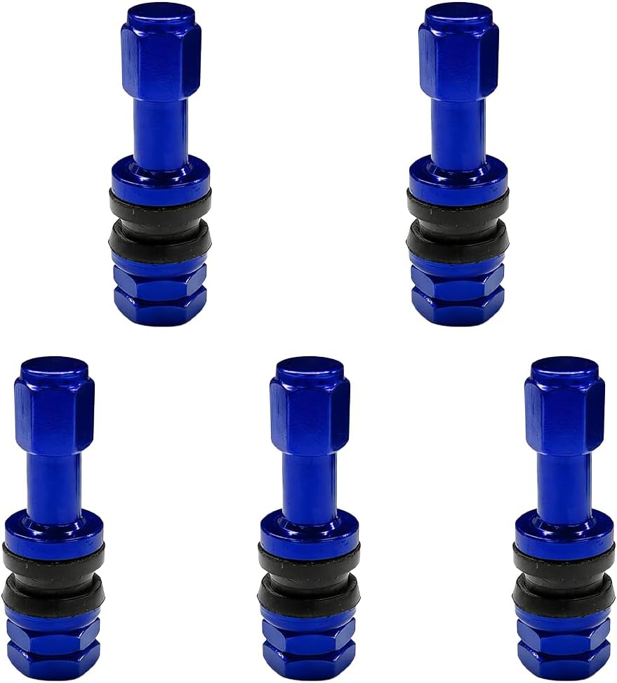 5PCS TR43E Car Metal Clamp-in Tire Valve Stems, Universal Aluminum Alloy Tubeless Air Valve Stems for Tires 0.453 inch Standard Rim Holes, Vehicle Wheel Valves Stem Replacement (Red)