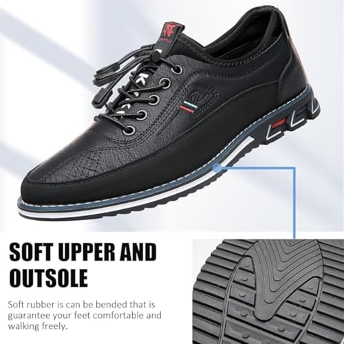 Image of Mens Dress Shoes Casual Oxfords Lace-Up Lightweight Formal Business Shoes Leather Loafers Fashion Sneakers Driving Loafers Orange