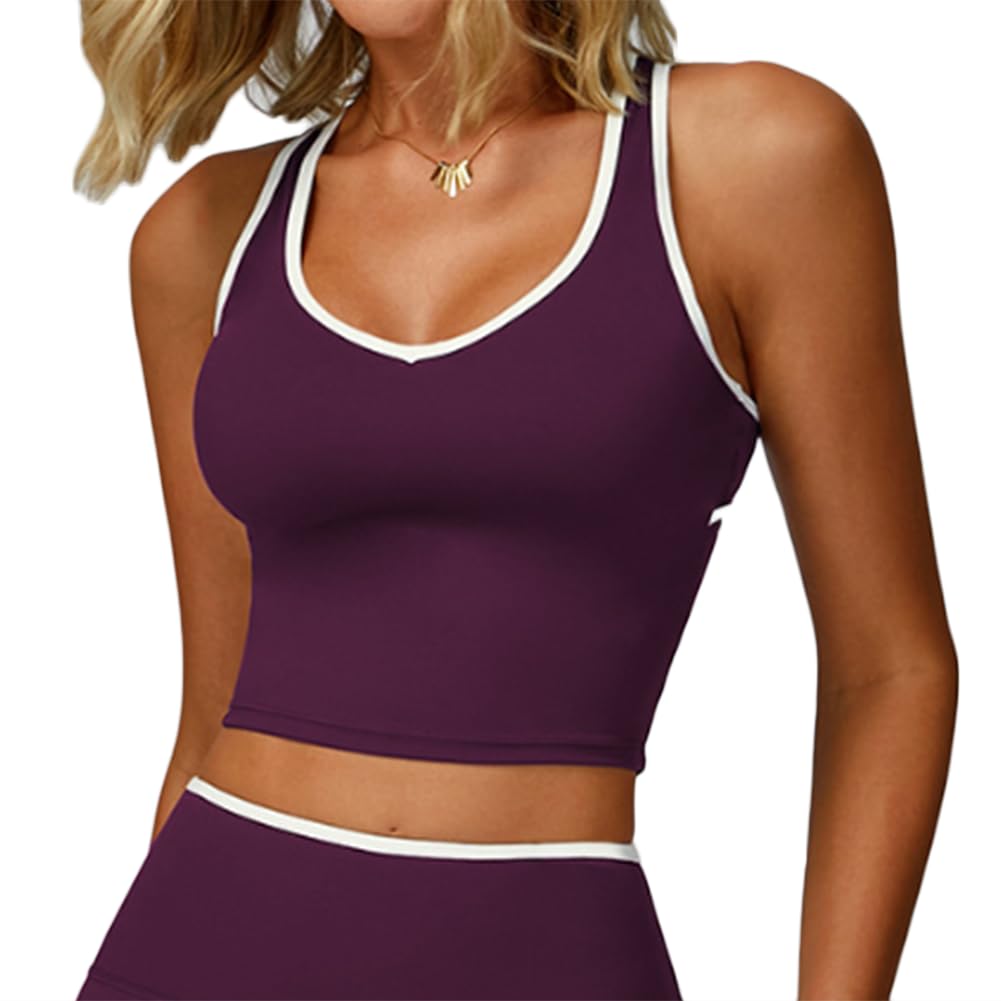 Camiseta corta con espalda descubierta estilizada y ribete en contraste llamativo