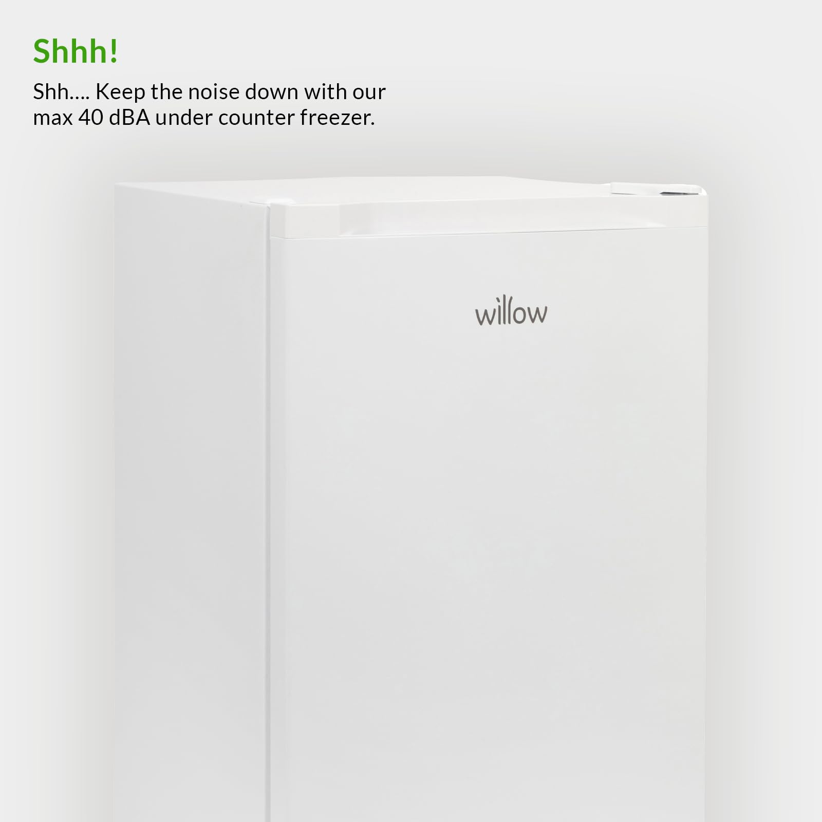 Willow WUCFZ48W 60L Small Freezer with Recessed Handle, Reversible Door, Undercounter Freezer, Adjustable Thermostat, 4* Rating - White — view 4