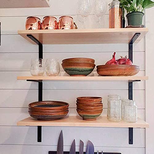 Shelf Brackets 12 Inch L Brackets For Shelves Heavy Duty Black Wall Brackets For Shelves 5Mm Thick Metal Bracket Support For Shelf With Screws #TOP5