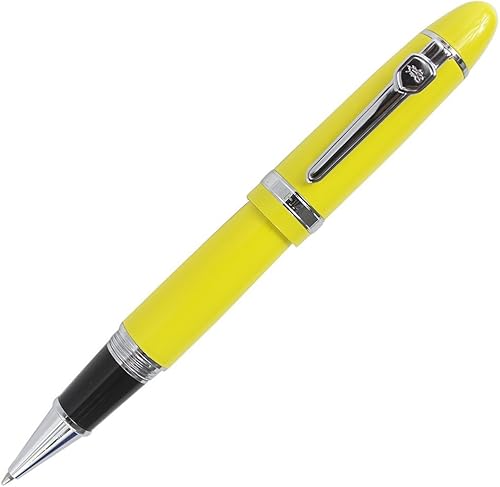 Expert Deluxe Roller Ball Pen con bolsa para bolígrafos, barril grande, color amarillo