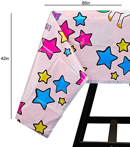 Kompanion 82 Piece Unicorn Party Supplies Set Including Banner, Plates, Cups, Napkins and Tablecloth - Pink Theme, Serves 20