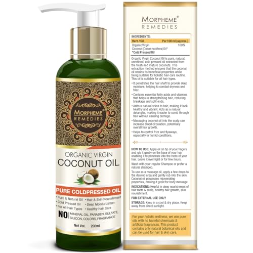 Image of Morpheme Remedies Organic Virgin Coconut Oil 200ml - Pack of 2