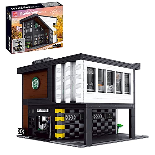Mould 16036 Modern Cafe aus Klemmbausteinen mit 2728 Teile, LED Beleuchtung, Creative Cafe Modellbau Kompatibel mit Lego…
