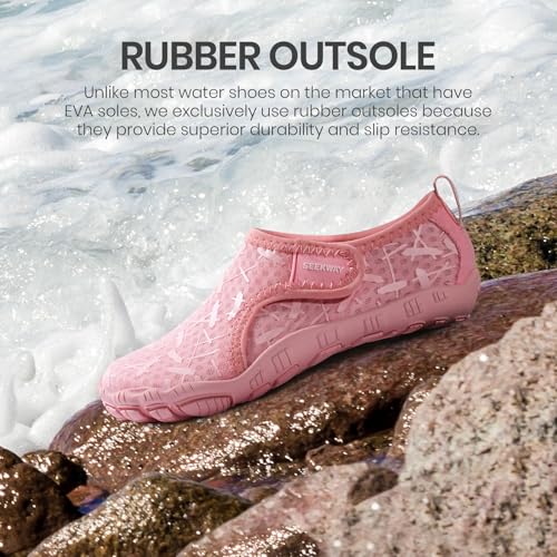 Image of SEEKWAY Barefoot Water Shoes for Kids - Wide Toe Box and Quick-Dry Sand Shoes Toddler for Hiking Swim Beach Pool Kayak Sport Accessories, Camping Essentials Non-Slip for Boys Girls Sizes