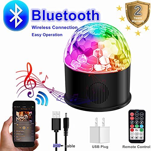 Disco Ball Disco Lights Party Lights Bluetooth Speaker USB Powered Disco Strobe Lights Birthday Gift for Kids  Remote Control Sound Activated Rotating Machine Lighting for DJ Dancing Wedding Sleepover