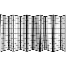 10 Panel Room Divider Square Design - Black