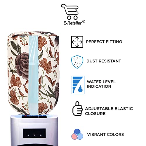 Image of Polyester Water Dispenser Bottle Cover With Adjustable Elastic Closure And Water Level Indication For 20L, Pack of 2Pc (Color- Brown, Size-17x11 Inches)