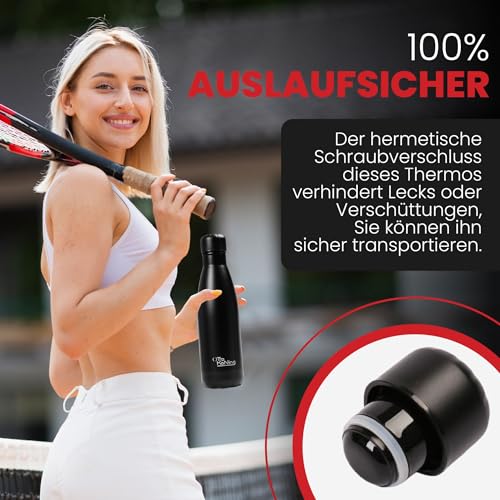 OTTO KONING Trinkflasche Edelstahl 500ml Thermo Isoliert Auslaufsicher – Ansicht 4