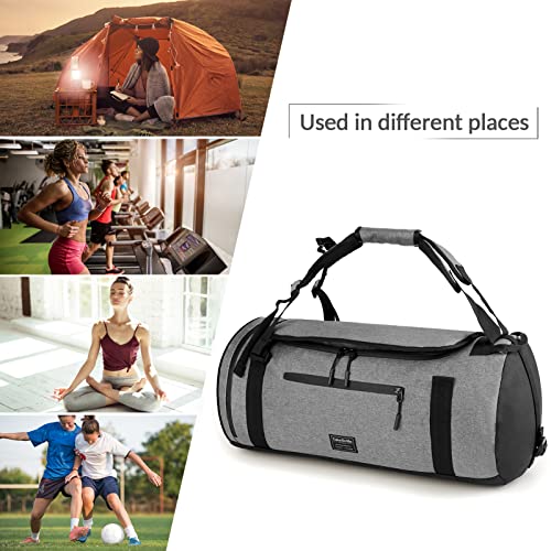 Travel Duffel Bag with Shoe Compartment, Dorfly Durable Carry on Sports Gym Bag with Wet Pocket, Water Resistant Overnight Underseat Travel Bag Camping Driving Tours, Swim Workout Fitness