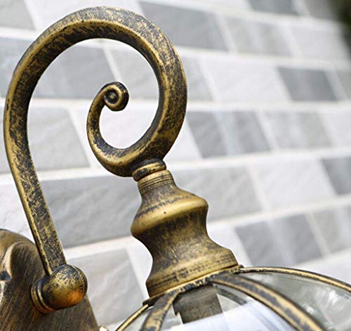 Lampe de verre de mur extérieure E27 bronze en aluminium pour villa - 5