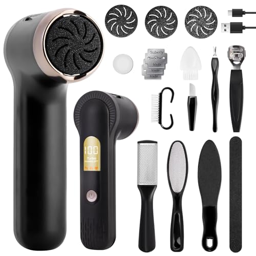 Removedor elétrico de calos dos pés, kit de pedicure eletrónico portátil recarregável, lima de pés impermeável IPX7, kit de ferramentas de pedicure profissional para o cuidado dos pés para