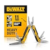 DEWALT 11-in-1 Multitool with Sheath – Folding Pocket Tool with Knife, Pliers, Screwdrivers, Saw, can and bottle opener– Compact EDC Tool for Construction, Trades & Jobsite Use