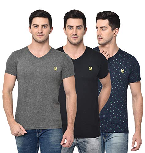 Image of Mack Jonney Cotton Blended Half Sleeve Regular Fit T-Shirts for Men(Pack of 3)