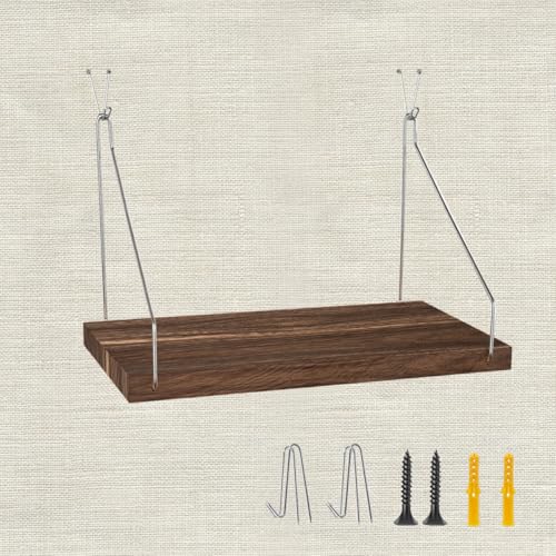 Fabric Wall Cubicle Shelf with Hooks for Work Decor, 11.8x6 Wooden Cubicle Organizer Storage Shelf with Hangers Cubicle Accessories for Office & Women Men Desk(1 Pack )