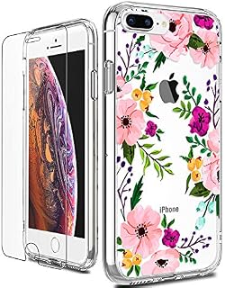 LUHOURI iPhone 8 Plus Case, Clear iPhone 7 Plus Case with Screen Protector