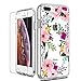 LUHOURI iPhone 8 Plus Case, Clear iPhone 7 Plus Case with Screen Protector, Girls Women Heavy Duty Protective Hard Case with Slim Soft TPU Bumper Silicone Cover Phone Case for iPhone 8 Plus / 7 Plus